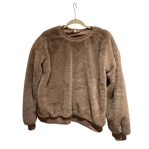 Philosophy Republic Clothing Brown Fuzzy Pullover Sweater Medium Cozy Soft - Picture 1 of 7